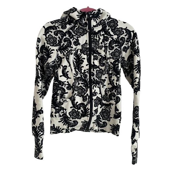 lululemon athletica Tops - Lululemon laceouflage black and white full zip scuba hoodie EUC 4